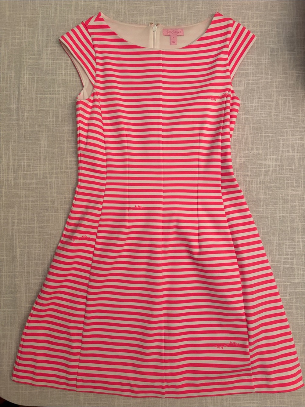 Lilly Pulitzer Coral Pink and White Striped Dress
